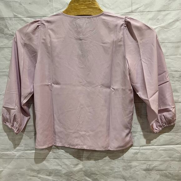 J.Crew Womens Blouse Pink Size MP Keyhole  Workwear Career Business - Picture 5 of 5